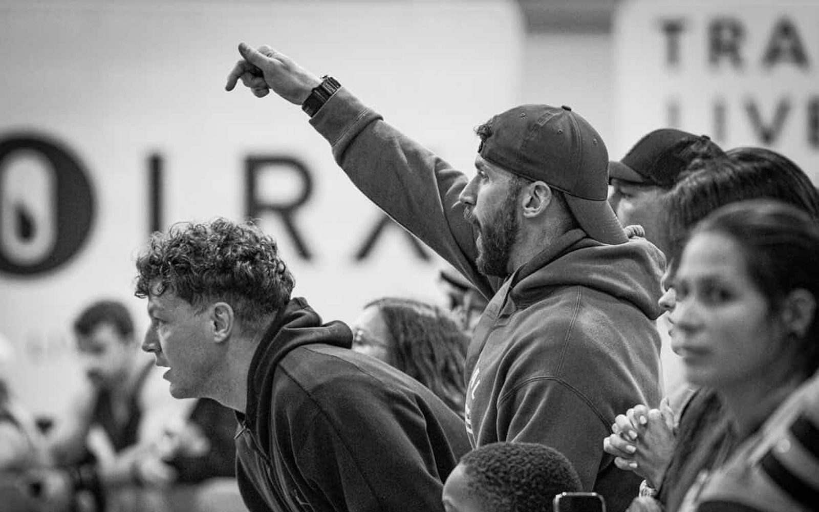 Kyle Ruth coaching from the competition floor